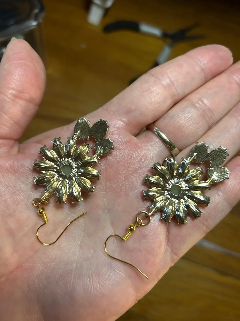 3/$25 Daisy Drop Earrings with White and Light Green Stones